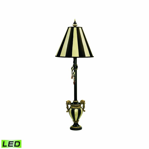 Marketplace Carnival Stripe 32'' High 1-Light Table Lamp - Antique Black - Includes LED Bulb 91-234-LED